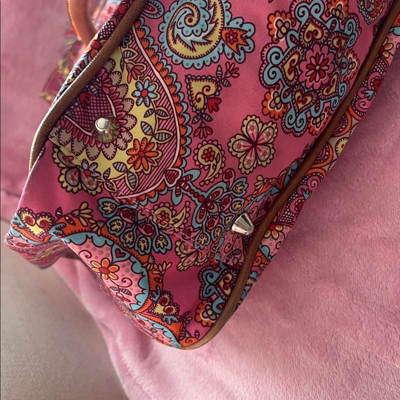 Oilily Pink and Blue Paisley Travel Tote Bag - Picture 13 of 16